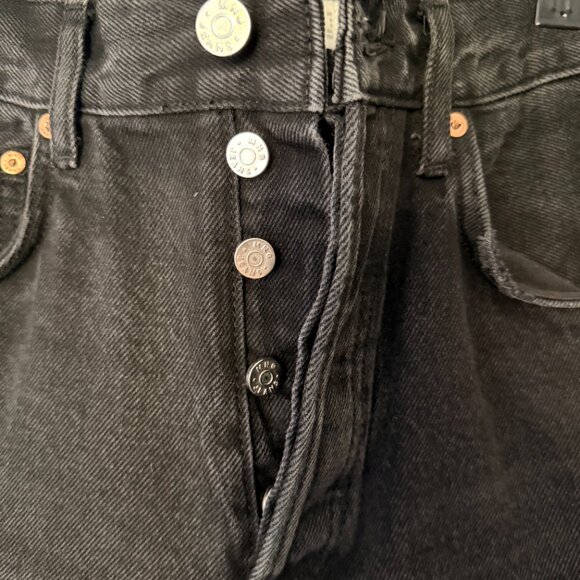 Mango MNG Black High Rise Distressed Straight Leg Jeans  Size 6 / EU 38 - Picture 3 of 9